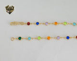 (1-1609) Laminado de oro - Cadena de eslabones de círculos multicolores de 5 mm - BGF