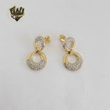 (1-1209-6) Gold Laminate - Two Tones Long Earrings - BGO