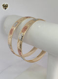 (1-4014-1) Gold Laminate - 10mm Three Tones Butterflies Bangles - BGO