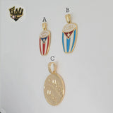 (1-2370-1) Gold Laminate - Flag Pendants - BGF