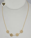 (1-6312-2) Gold Laminate - Box Link Circles Necklace - BGF