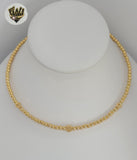 (1-6176) Gold Laminate - Balls Link Omega Necklace - 16" - BGF