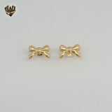 (1-1140-1) Gold Laminate -  Bow Stud Earrings - BGF