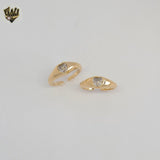 (1-3005-2) Anillo abierto de corazón laminado en oro - BGF
