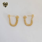 (1-1242-10) Laminado de Oro - Pendientes Doble Cara Zircon - BGF