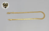 (1-0039) Gold Laminate - 4mm Herringbone Link Anklet - 10" - BGF