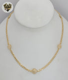 (1-6143) Gold Laminate - Saint Benedict Curb Chain Necklace - BGF