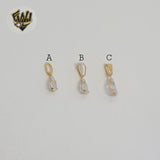 (1-2101) Gold Laminate - Zircon Tear Drop Pendants - BGF