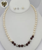 (MSET-43) Laminado Dorado - Conjunto de Perlas de Mallorca de Dos Colores de 7 mm - BGF
