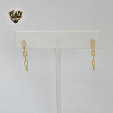 (1-1127-5) Gold Laminate - Paper clip Dangle Earrings - BGF