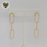 (1-1212-3) Laminado de Oro - Pendientes largos con clip de papel - BGF