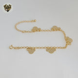 (1-0738) Gold Laminate - Circles Charms Bracelet - 7" - BGF
