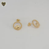 (1-1108-4) Gold Laminate - Shell Stud Earrings - BGF