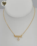 (1-6032-1) Gold Laminate - Zircon Mama Necklace - BGF