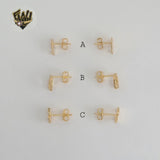 (1-1127-7) Gold Laminate - Small Stud Earrings - BGF