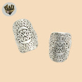 (2-5044-1) Plata de Ley 925 - Anillo Alargado Tallado.