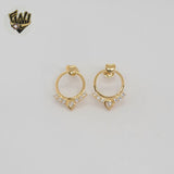 (1-1210) Gold Laminate - Heart Stud Earrings - BGF