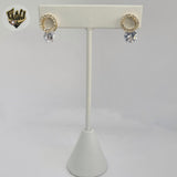 (1-1211) Gold Laminate - Zircon Stud Earrings - BGF