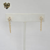(1-1186-3) Gold Laminate - Zircon Double Chain Earrings - BGF