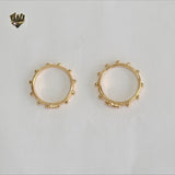 (1-3022-3) Gold Laminate - Beaded  Cross Ring - BGF