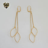 (1-1239-2) Laminado de Oro - Pendientes Largos Circonitas - BGF