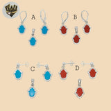 (2-6835) 925 Sterling Silver - Zircon Hamsa Hand Set.