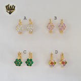 (1-2632-4) Laminado Oro - Aros Flor Zircon - BGO