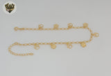 (1-0091) Gold Laminate - 3mm Open Link Charms Anklet - 10" - BGF