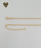 (1-6508) Gold Laminate - Rolo Link Pearl Necklace - BGF