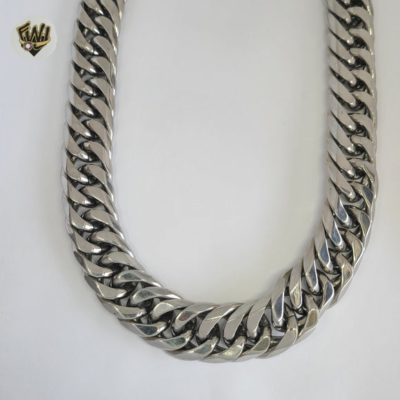 (4-3206) Stainless Steel - 21.5mm Curb Link Chain.
