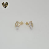 (1-1211) Gold Laminate - Zircon Stud Earrings - BGF