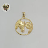 (1-2376-1) Laminado de oro - Colgante de medalla de caballo - BGF