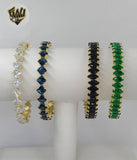 (1-4079) Laminado de Oro - Brazalete Ajustable con Circón - BGO
