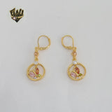(1-1209) Gold Laminate - Butterfly Long Earrings - BGO