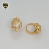 (1-3097-3) Anillo de flor de circón laminado en oro - BGO