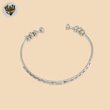 (2-0665) 925 Sterling Silver - 6.5mm Open Carved Bangle - 2.5"