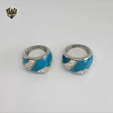 (4-0055-1) Stainless Steel - Blue Ring.