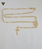 (1-3321-1) Gold Laminate - 2.5mm Guadalupe Rosary Necklace - 16" - BGF