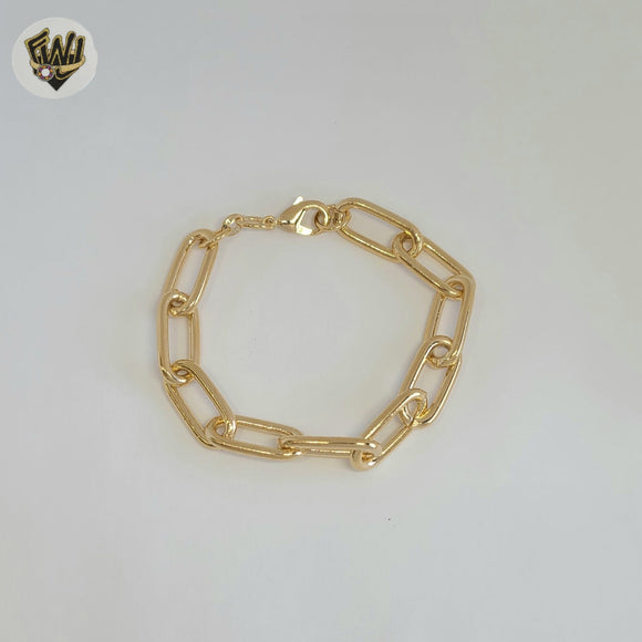 (1-0509) Gold Laminate - 10mm Paper Clip Link Bracelet -7.5