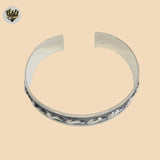 (2-0721) 925 Sterling Silver - 15mm Open Dolphin  Bangle - 2.5"