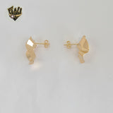 (1-1185) Gold Laminate - Stud Earrings - BGF