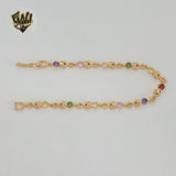 (1-60087) Gold Laminate - 5mm Multicolor Bracelet - 7.5" - BGO