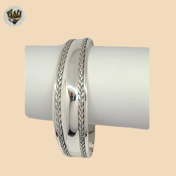 (2-0715) 925 Sterling Silver - 18mm Open Carved Bangle - 2.5