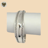 (2-0715) 925 Sterling Silver - 18mm Open Carved Bangle - 2.5"