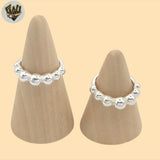 (2-5043) Plata de Ley 925 - Anillo Bolas