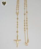 (1-3310-1) Laminado de Oro - Rosario de la Virgen Milagrosa de 4,5 mm - 24" - BGF