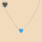(2-66121) 925 Sterling Silver - 1mm Heart Necklace - 18"