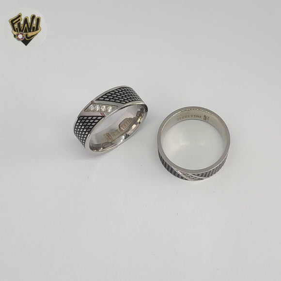 (4-0023-2) Stainless Steel - Zircon Men Ring.