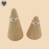 (2-5289) 925 Sterling Silver - Heart Toe Ring.