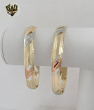 (1-4014-2) Laminado de oro - Brazaletes de tres tonos de 10 mm - BGO